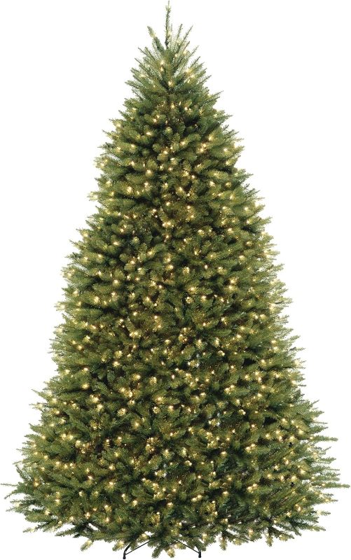 Photo 1 of *POWERS ON** National Tree Company Pre-Lit Artificial Full Christmas Tree, Green, Dunhill Fir, Dual Color LED Lights, Includes Stand, 9 Feet
