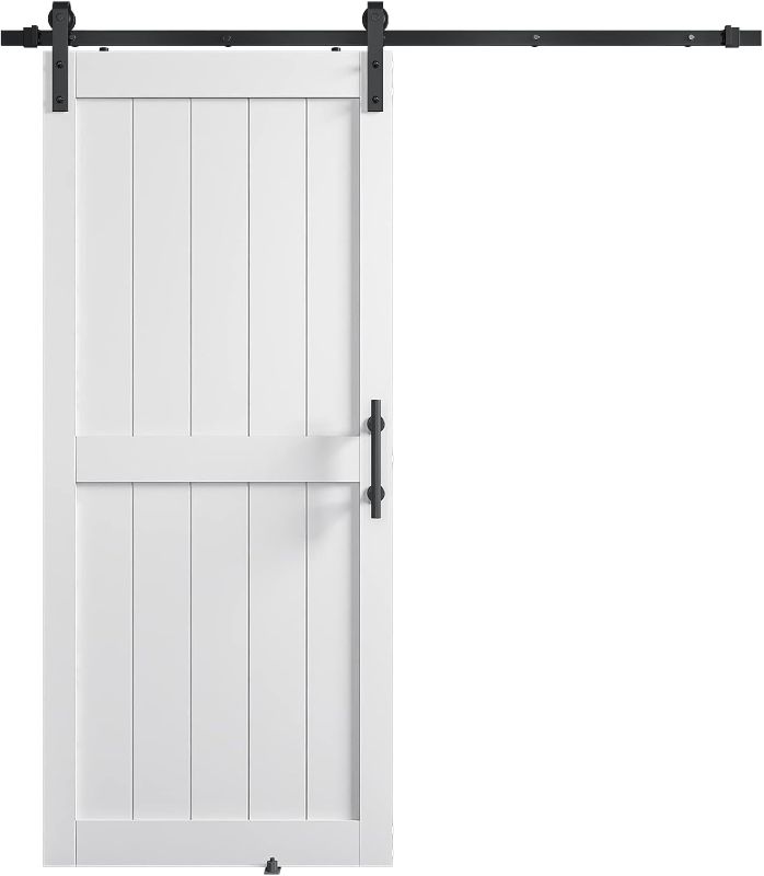 Photo 1 of 
COSHOMER 36in x 84in MDF Sliding Barn Door with 6.6ft Barn Door Hardware Kit & Handle, Pre-Drilled Holes Easy Assembly -Solid Barn Door Slab Covered...
Size: 36'' x 84''
Color: White