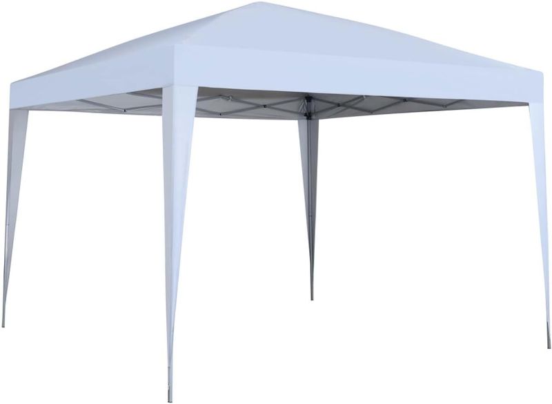 Photo 1 of 10 x 10 ft Pop-Up Canopy Tent Gazebo for Beach Tailgating Party White
