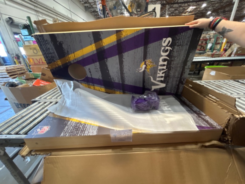 Photo 1 of ****might be missing some accessories ****NFL Minnesota Vikings 2x4 Cornhole Board - Gray