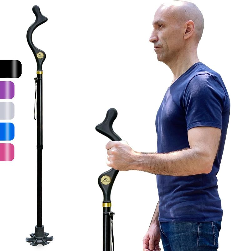 Photo 1 of (READ FULL POST) Honmido Walking Cane Foldable for Men & Women Seniors for Balance,Self Standing Folding Cane,Height Adjustable Anti-Slip Lightweight Alloy Walking Stick
