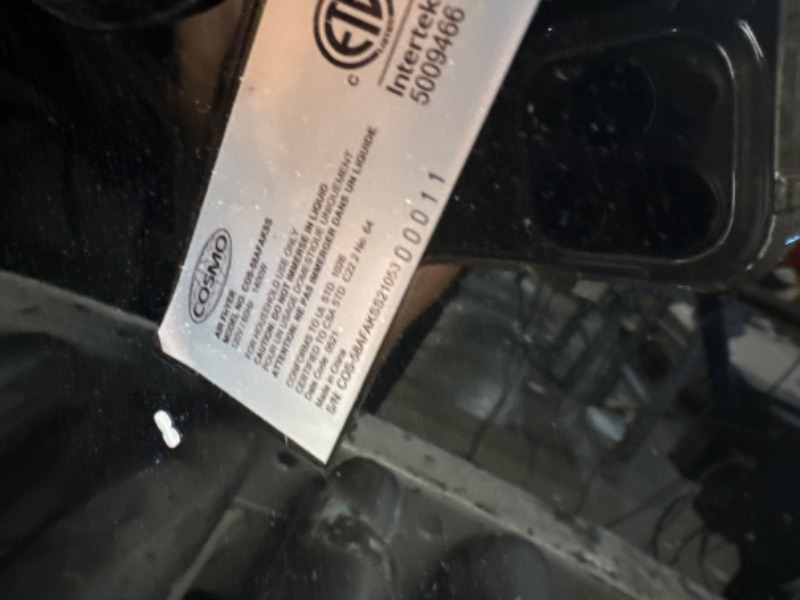 Photo 1 of *powers on** Cosmo COS-58AFAKSS 5.5 Liter Electric Hot Air Fryer with Temperature Control, Timer, Non-Stick Frying Tray, 1400W (5.8 Quarts, Stainless Steel/Black)