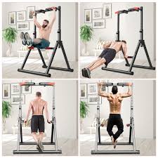 Photo 1 of **MISSING HALF OF HARDWARE**ZENOVA Pull Up Bar Station, Foldable Power Tower Dip Bar for Pull-up Push-up Home Gym Strength Training Workout Equipment
