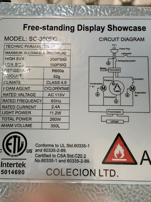 Photo 5 of (slightly used) BODEGACOOLER Commercial Merchandiser Refrigerator,12.5 Cu.Ft Glass Door Display Refrigerator,Upright Commercial Beverage Display Cooler with Soft LED Light,Adjustable Shelves,Black
