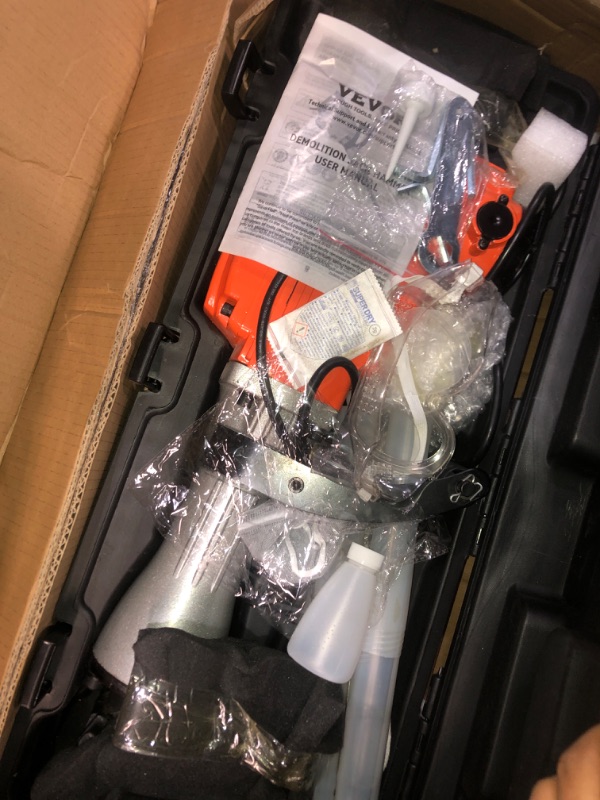 Photo 2 of *POWERS ON** VEVOR Demolition Jack Hammer, MAX 2200W Electric Jackhammer Heavy Duty, 1350 BPM Concrete Breaker 6pcs Chisels Bit Chipping with Case