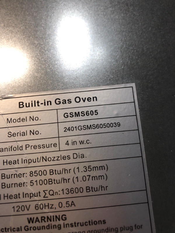 Photo 3 of ***BROKEN GLASS/NEEDS TO BE REPLACED*** 24" Single Wall Oven, ETL Certified, thermomate 2.12 Cu.ft. Natural Gas Oven with 5 Cooking Functions and Rotisserie, Built-in Wall Oven with Mechanical Knobs Control, Stainless Steel