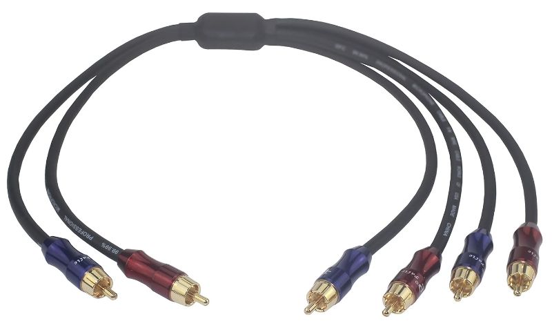 Photo 1 of [Wv-rcato2/rcakite-05] RCA Stereo Plug Male to Dual RCA Stereo Plug Male 1 Input 2 Output Stereo Audio Splitter Cable / Gold Plated Plug / 4n OFC Pure Copper Wire - 1.5ft (50cm)