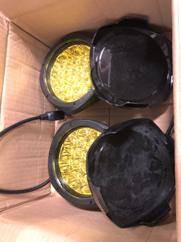 Photo 2 of *USED NOT FUNCTIONAL*MISSING CABLES*BIGLION.X 5 Inch Pair 160W Amber Round LED Offroad Lights 18800LM Amber Yellow OffRoad Lights Super Bright Amber Driving lights Fog Lights Waterproof IP68 for Trucks Pickup 4x4 SUV ATV UTV