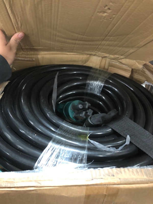 Photo 2 of 100 FT 50 Amp RV/EV Extension Cord Outdoor, 4 Prong Flexible Heavy Duty 6/3+8/1 Gauge STW RV Power Cord Waterproof with Cord Organizer, NEMA 14-50P to 14-50R, Black-Green, ETL Listed
