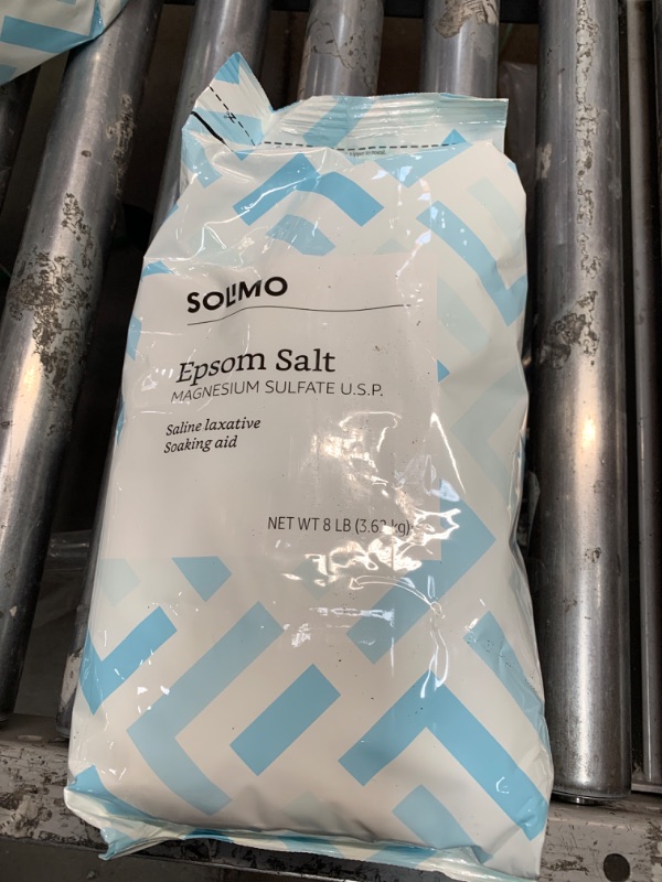 Photo 2 of Amazon Brand - Solimo Epsom Salt Soak, Magnesium Sulfate 8 Pound (Pack of 1)