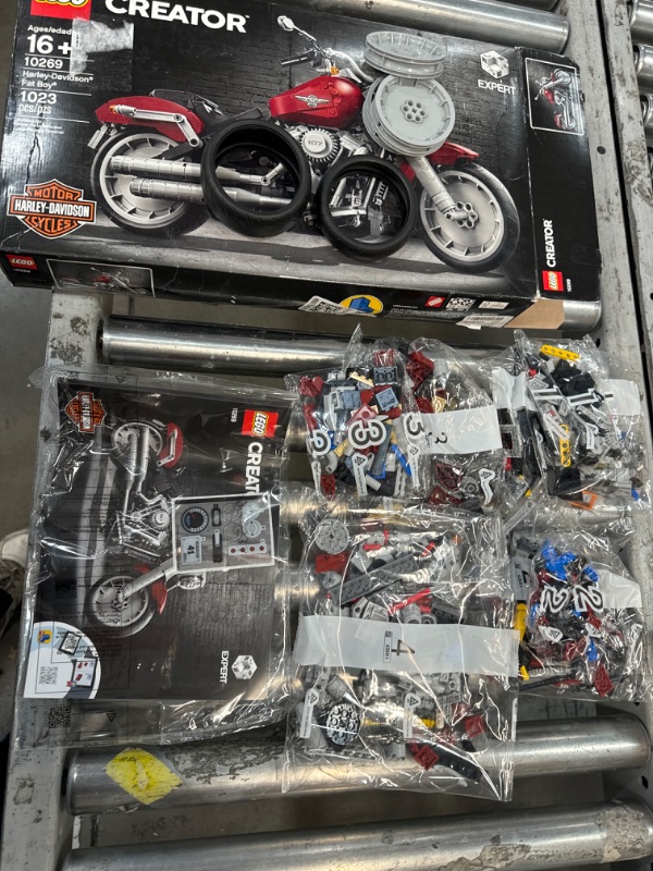 Photo 2 of *BAGS 1-4 WITH BOOK** LEGO Creator Expert Harley-Davidson Fat Boy 10269 Building Kit (1,023 Pieces)