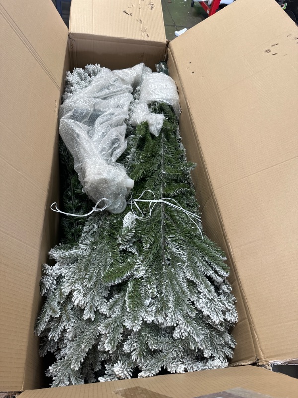 Photo 2 of ***USED - DAMAGED - BOX 2 OF 2 ONLY - SEE PICTURES***
Vickerman 12' Frosted Eastern Frasier Fir Artificial Christmas Tree Unlit, Seasonal Indoor Home Decor