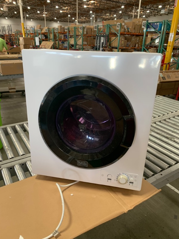 Photo 1 of 2.65 Cu.Ft. Stackable Smart Electric Dryer with Standard Wall Outlet
