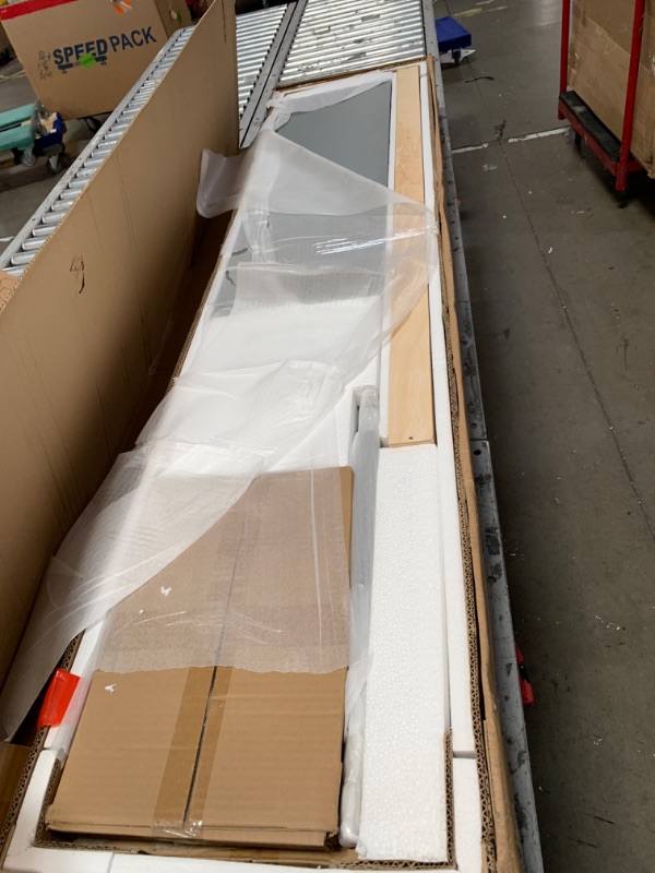 Photo 1 of **INCOMPLETE**Merax Space-Saving Murphy Bed Full Size with Storage Shelves, Multifunctional Foldable Platform Bedframe for Guest-Room, Home, Office, Fold into The Wall, Solid Wood Slats Support, Gray