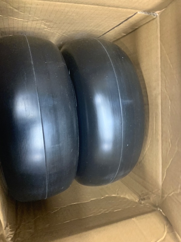 Photo 2 of 11x4.00-5” Flat Free Lawn Mower Tire and Wheel with 3/4" or 5/8" Bushings, 3.4"-4"-4.5"-5" Centered Hub, Smooth Tread Tire for Zero Turn Mowers, 2 Pack