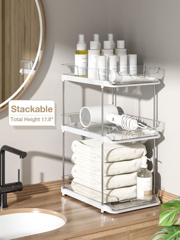 Photo 1 of 
Delamu 2 Sets of 2-Tier Multi-Purpose Bathroom Under Sink Organizers and Storage, Stackable Kitchen Pantry Organization, Pull Out Medicine Cabinet Organizer...