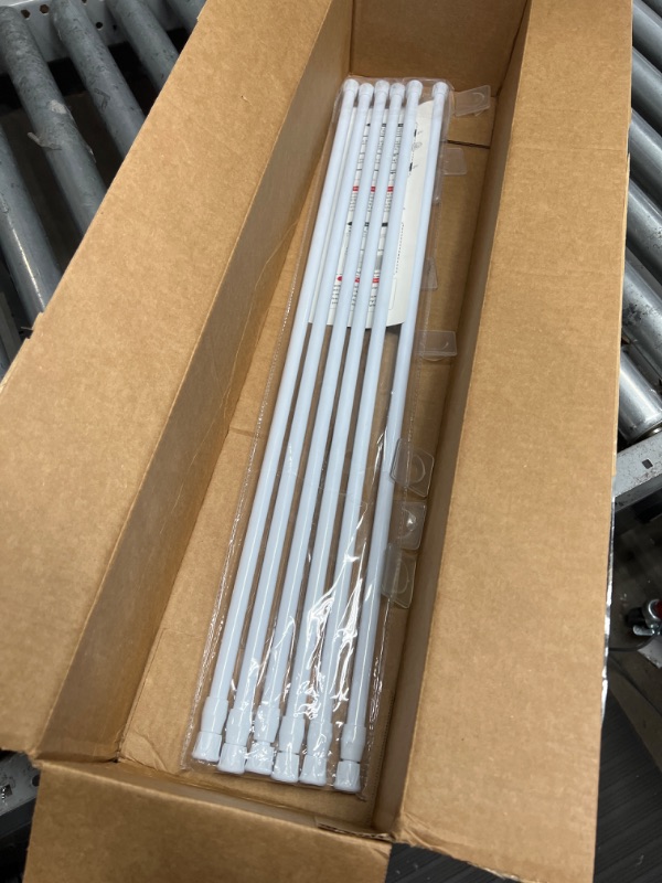 Photo 1 of 6 Pack Curtain Rod Adjustable 28-48 Inches?5/8" Diameter? White?Small Short Expandable Spring Loaded Tension Rods For Window, Bathroom, Cupboard,Kitchen