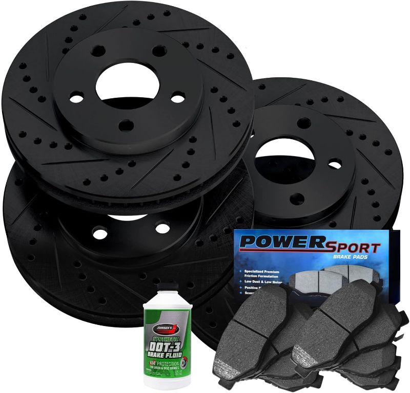 Photo 1 of ****REAR SET IS NOT INCLUDED******   Power Sport Front Rear Brakes and Rotors Kit |Front Rear Brake Pads| Brake Rotors and Pads| Heavy Duty Brake Pads and Rotors BBCC.54005.04
