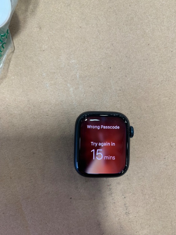 Photo 3 of **PASSCODE LOCKED**Apple Watch Series 8 [GPS + Cellular, 41mm] - Midnight Aluminum Case with Midnight Sport Band, S/M 
