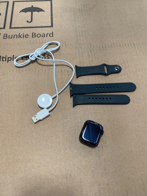 Photo 4 of **PASSCODE LOCKED**Apple Watch Series 8 [GPS + Cellular, 41mm] - Midnight Aluminum Case with Midnight Sport Band, S/M 
