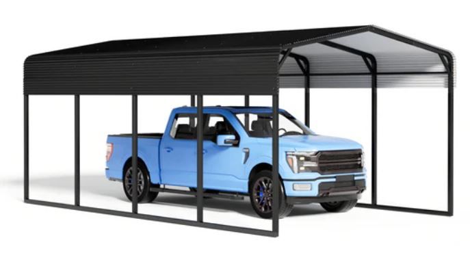 Photo 1 of **INCOMPLETE MISSING BOXES**12 x 20 ft Carport Galvanized Steel Roof - 12' x 20' x 8.9' Multi-Use Shelter, Sturdy Metal Carport for Cars, Boats, and Tractors
