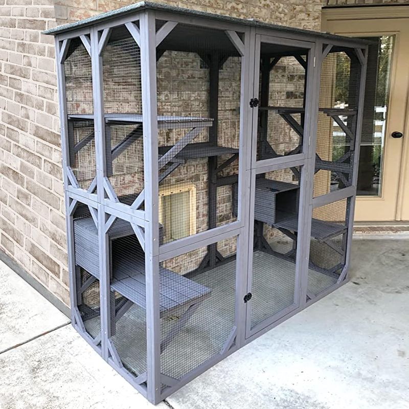 Photo 1 of Aivituvin Catio Outdoor Cat Enclosure Large Walk in Cat Kennel Kitten Cage with Platforms and Small Houses
