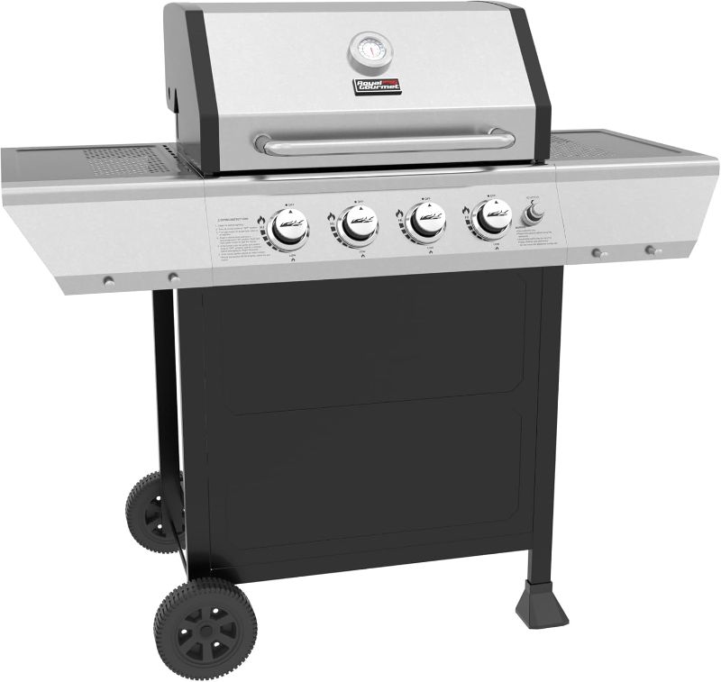 Photo 1 of ***SEE NOTES*** Royal Gourmet 4-Burner Propane Gas Grill with Warming Rack, Outdoor BBQ Grill with 34,000 BTUs Output for Patio Garden Barbecue Grilling, Black & Silver