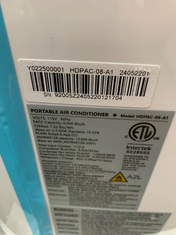 Photo 4 of 12,000 BTU Portable Air Conditioner Cools Up to 500 Sq.Ft, 3-IN-1 Energy Efficient Portable AC Unit with Remote Control & Installation Kits for Large Room, Campervan, Office, Temporary Space