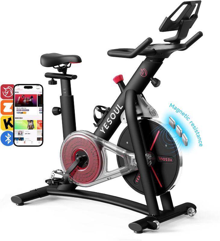 Photo 1 of *COLOR MAY VARY** Yesoul Black Exercise Bike for Home,Smart White Cycling Bike Magnetic Stationary Bike, Low Noise Indoor Cycling Bike for Home Gym Electric Stationary Bike with Tablet Mount & Comfortable Seat Cushion for Women Apartment Workout Bike for 