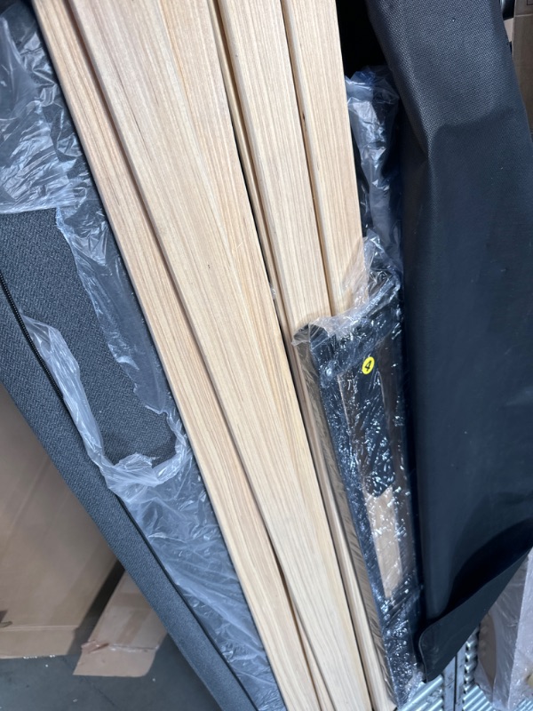 Photo 1 of *STOCK PHOTO JUST FOR REFERENCE* Full Size Platform Bed Frame with Upholstered Button Tufted Headboard, Mattress Foundation with Wooden Slat Support, Noise Free, No Box Spring Needed, Easy Assembly, Dark Grey Dark Gray Full