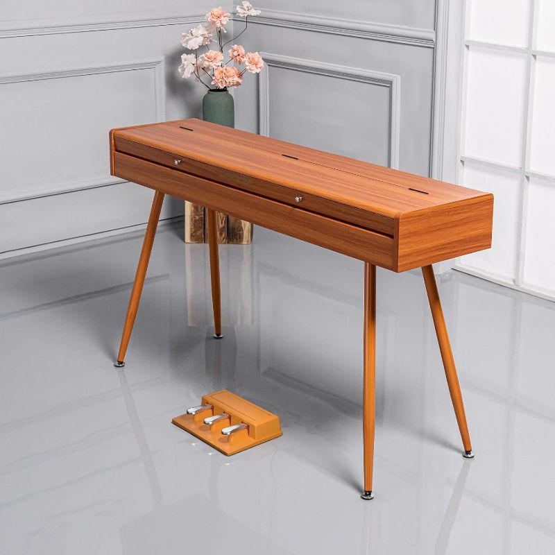 Photo 1 of 88 Key Weighted Digital Piano - Wooden Desk Electric Piano Transforms Between Desk and Vanity - Progressive Hammer-Action Keyboard, Perfect for Beginners with MIDI Functionality
