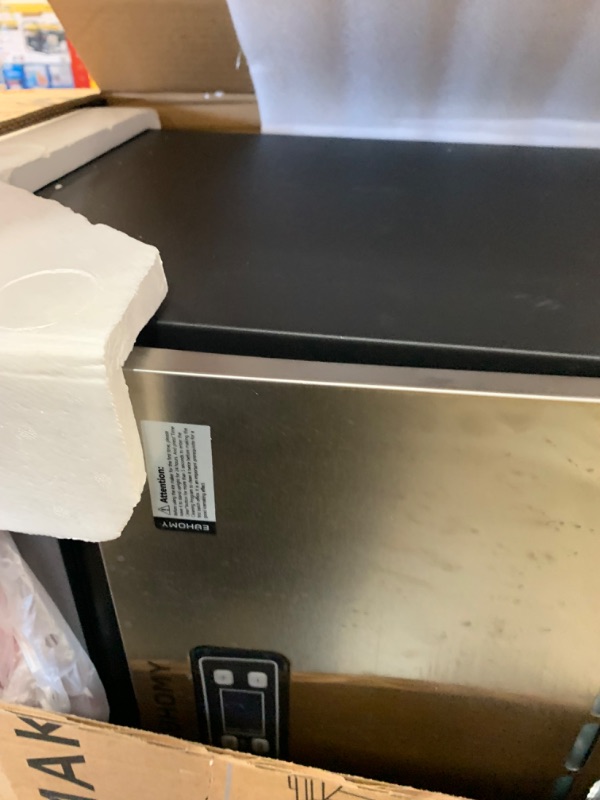 Photo 2 of **PARTS ONLY NON REFUNDABLE**DAMAGED/USED**
EUHOMY Commercial Ice Maker Machine, 100lbs/24H Stainless Steel Under Counter ice Machine with 33lbs Ice Storage Capacity, Freestanding Ice Maker.