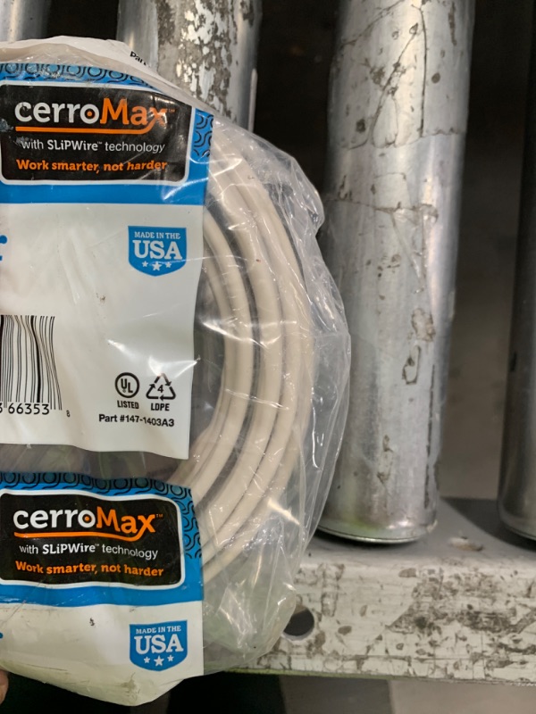 Photo 2 of 15 ft. 14/3 White Solid CerroMax SLiPWire Copper NM-B Wire