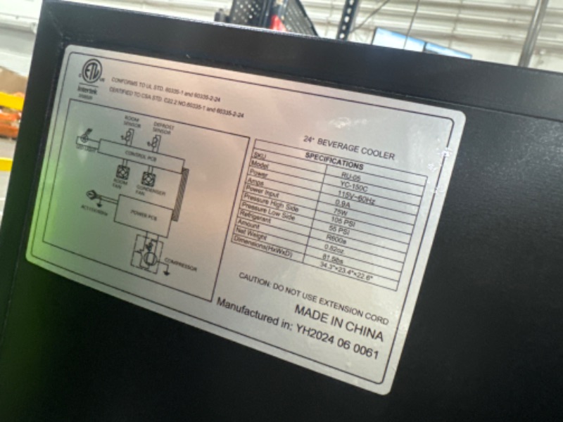 Photo 5 of *POWERS ON** EUHOMY 24 Inch Beverage Refrigerator