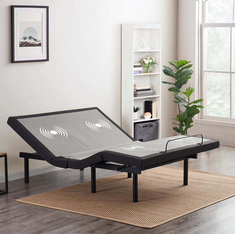 Photo 1 of *STOCK PHOTO JUST FOR REFERENCE** Nestl Adjustable Bed Frame, Zero clearance Adjustable Massage Bed Frame with Wireless Remote