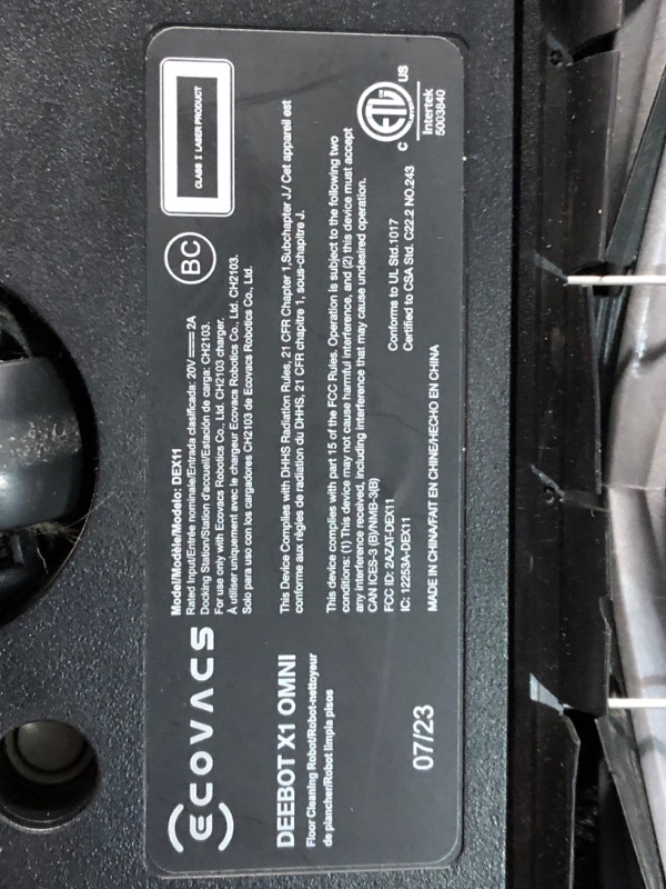 Photo 1 of ***USED - LIKELY MISSING PARTS - UNABLE TO VERIFY FUNCTIONALITY***
DEEBOT X1 OMNI Robot Vacuum & Mop with Auto Empty and Refill, Laser Mapping, AI Object Recognition and Self Clean