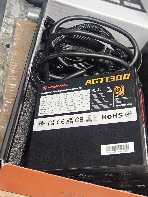 Photo 1 of ARESGAME 1300W ATX 3.0 PCIE 5.0 Power Supply, 80 Plus Gold Certified, Fully Modular, 10 Year Warranty