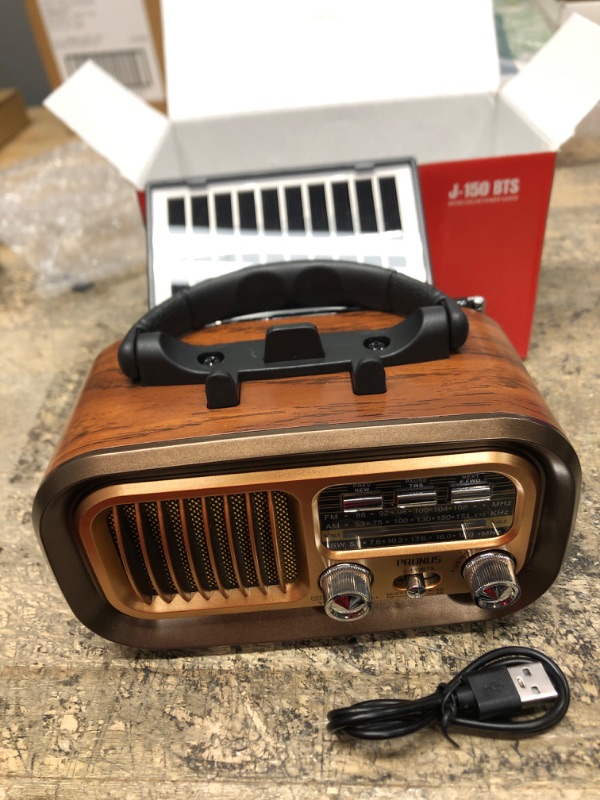 Photo 2 of ?2024 Newest? PRUNUS J-150 Small Retro Vintage Radio Bluetooth, Portable Radio AM FM Transistor with Best Sound, Solar/Battery Operated Radio/Rechargeable Radio, TWS, Support TF Card/USB Playing