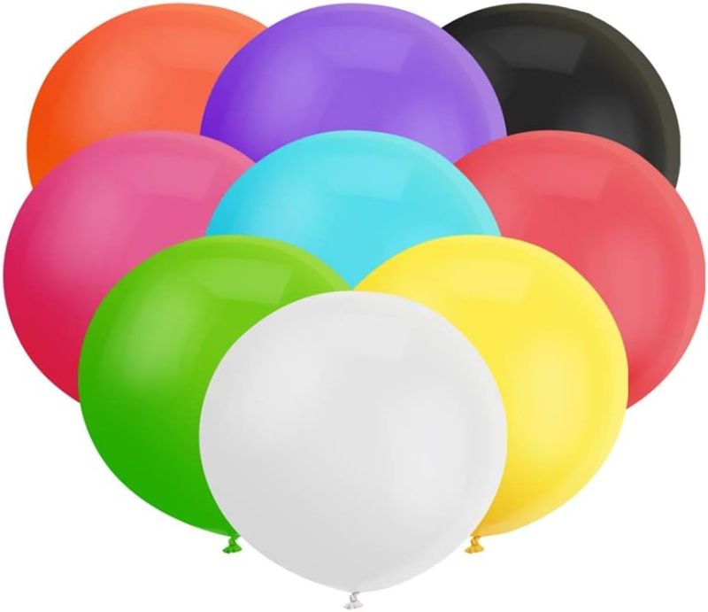 Photo 2 of 18 Inch Big Balloons Assorted Large Latex Balloons Giant Heavy Duty Balloons for Christmas Birthday Weddi