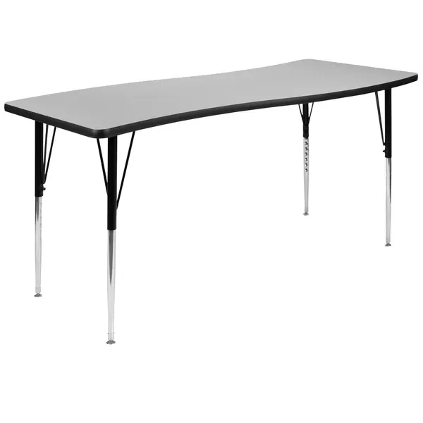 Photo 1 of ***TABLETOP ONLY - NO LEGS - SEE PICTURES***
26"W x 60"L Rectangle Wave Flexible Collaborative Thermal Laminate Activity Table Top