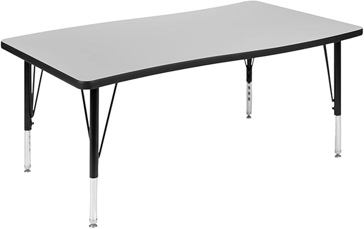 Photo 1 of *****NO LEGS, ONLY TABLE TOP **** Flash Furniture Wren 28"W x 47.5"L Rectangular Wave Flexible Collaborative Grey