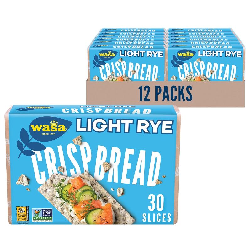 Photo 1 of ***NON REFUNDABLE***
Wasa Light Rye Crispbread, 9.5 oz (Pack of 12), Rye Crackers, Non-GMO Ingredients, Fat Free
