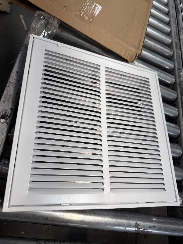 Photo 2 of  Air Return Grille - Heavy Duty Steel with Premium Finish Louvered Design - Paintable Vent Cover - Matte White - Consistent air Flow (18" x