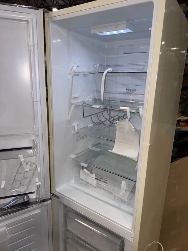 Photo 2 of *PARTS ONLY*iio Retro Refrigerator Full Size with Bottom Freezer - 24 Inch Wide 11 Cu Ft Vintage Fridge with Freezer - Retro Fridge - Perfect for mini Kitchen, Bedroom Apartment Multiflow 360° Cream (Left Hinge)-NO HANDLES