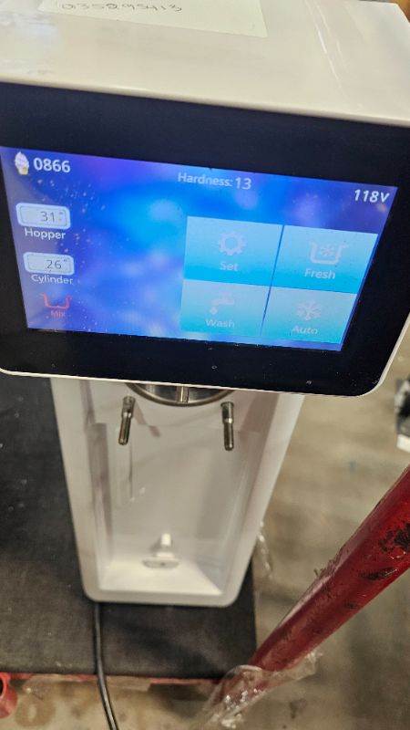 Photo 1 of ***Parts Only***VEVOR Commercial Ice Cream Maker, 10-20L/H Yield, 1000W Countertop Soft Serve Machine with 4.5L Hopper 1.6L Cylinder Touch Screen Puffing Shortage Alarm, Frozen Yogurt Maker for Café Snack Bar, White