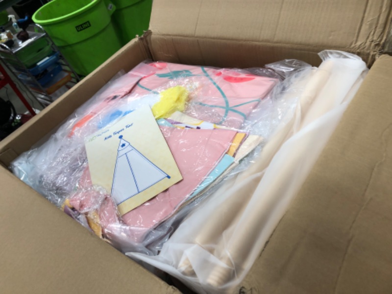 Photo 1 of Heypappy 6 Pack Teepee Tent for Kids with Inflatable Airbed, Light, Toddler Tent Children Room Tent, Slumber Party Sleepover Tents, Indoor Outdoor Kids Play Tent Playhouse for Girls & Boys