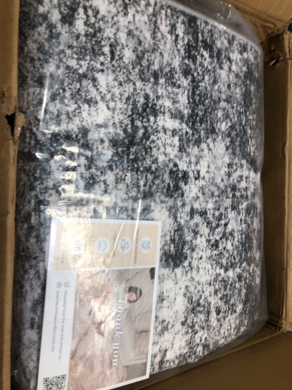 Photo 1 of DMOYEST Living Room Area Rugs - 10x12 Washable Abstract Large Soft Indoor Rug Neutral Modern Low Pile Carpet for Bedroom Dining Room Farmhouse Home Office - Grey