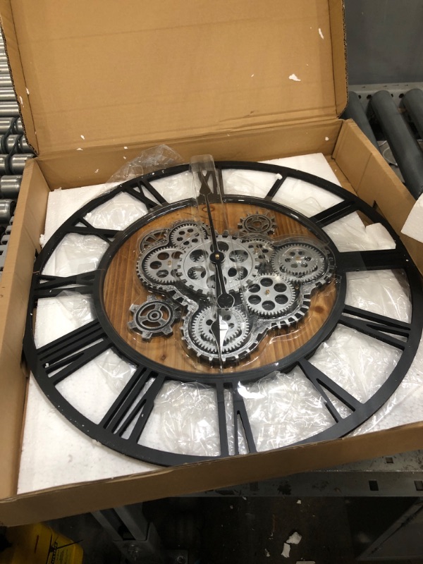 Photo 1 of Lafocuse 23 Inch Gear Clock with Moving Gears,Large Wall Clocks for Living Room Decor,Farmhouse Steampunk Real Moving Gears Wall Clocks Battery Operated for Office Home Decor