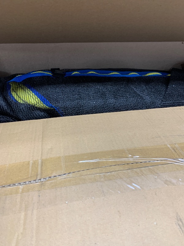 Photo 1 of 14FT Trampoline Replacement Net and 6 Trampoline Poles with Solar Trampoline Lights, Universal Trampoline Enclosure Net Poles with Pole Caps & Hardware, Fits 14" Round Frame with 6 Straight Pole