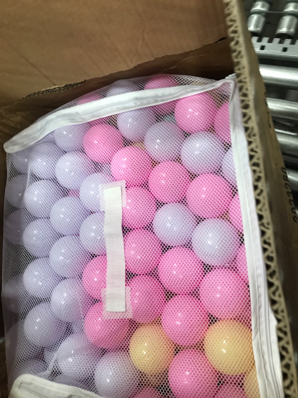 Photo 1 of Amazon Basics BPA Free Crush-Proof Plastic Ball, Pit Balls with Storage Bag, Toddlers Kids 12+ Months, Pack of 400 Balls, 6 Pastel Colors